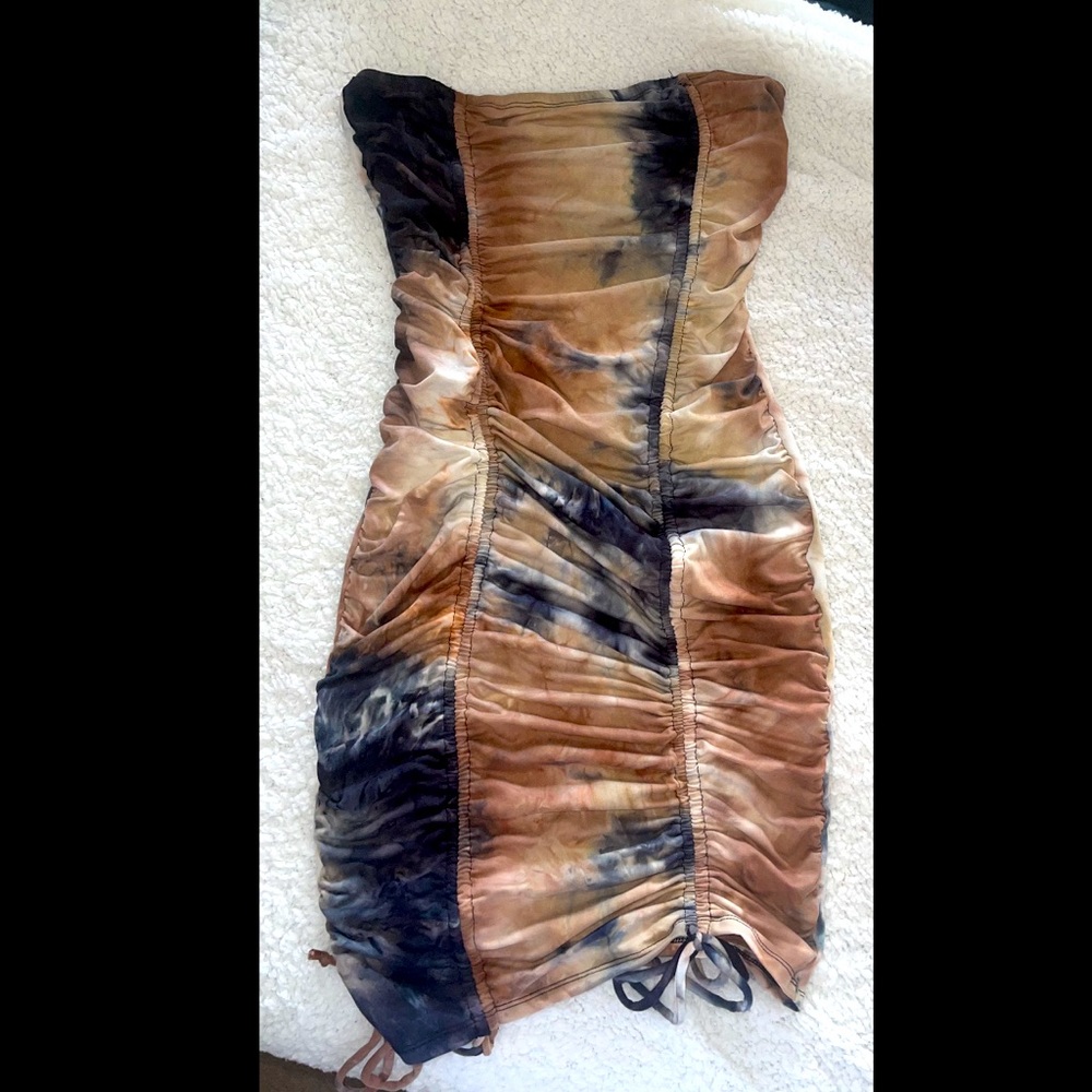 Tie-dye mini body-con dress